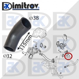 Водно съединение Alfa Romeo 145 146 155 Fiat Brava Bravo Croma Duna Ducato Fiorino Ritmo Taleno Tipo Uno Lancia Dedra Delta Prisma Peugeot J5